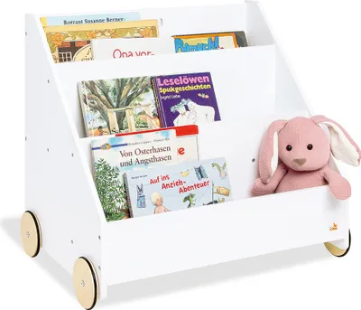 Produktbild von Bücherregal Kinderzimmer RIJEKA-134 in weiß edelmatt, B/H/T: 65/57/42 cm