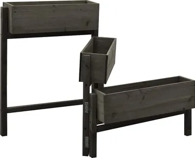 Produktbild von vidaXL Pflanzkübel Klappbar Grau 60x14x75 cm Massivholz Tanne