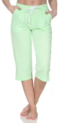 Obrázek produktu pro Dámské pyžamo Capri kalhoty 3/4 délky - Mix & Match - ideální pro kombinování ; zelená , 36
