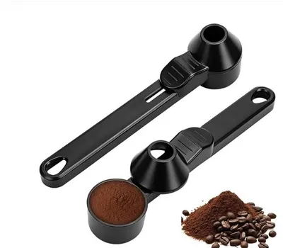 Kaffeelöffel Portionierer mit Trichter, 2 Stück, 30 ml, Kunststoff, schwarz
