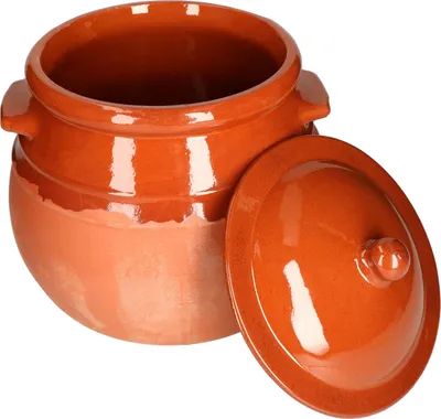 Produktbild von MamboCat Tontopf mit Deckel Eintopf Rum-/Gurkenglas 4,5 Liter Mediterran Unikat Handarbeit