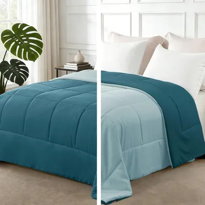 Produktbild von Bettdecke ohne Bezug in 135 x 200 cm, Steppdecke für den Sommer | 220 GSM, leicht, weich, atmungsaktiv, Schlafdecke für den Sommer, Ganzjahresdecke, waschbar, Türkis/Aqua
