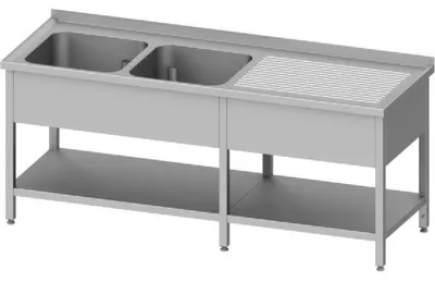 Produktbild von Spültisch mit GB - 2800x600 - 2xBecken links - AK