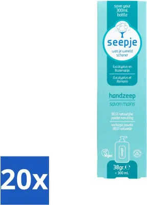 Imagen del producto de Jabón de manos – Jabón natural con aroma y cuidado – Eucalipto y romero – Refill (recambio) – 34 g – Paquete económico – 20 unidades