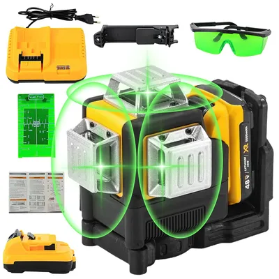 Produktbild von Laser-Nivelliergerät - Kreuzlinienlaser - 12 Linien - Vertikale und horizontale Linien - Selbstnivellierend - Fernbedienung - Akku enthalten