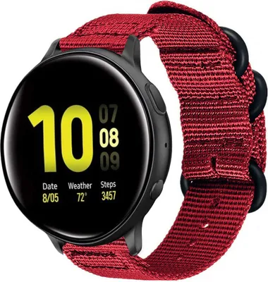 Produktbild von Strap-it Samsung Galaxy Watch Active / Active 2 Nylon Schallenarmband (Rot)