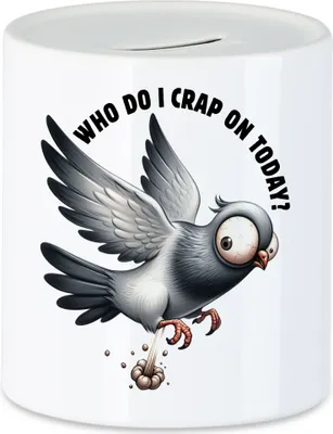 Produktbild von Who Do I Crap On Today Lustige Taube Spardose Sarkastisch Humorvoll Geschenkidee