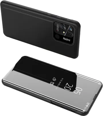 Zdjęcie produktu dla Clear View Case etui Xiaomi Redmi 10C pokrowiec z klapką czarne
