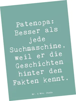 Produktbild von Mr. & Mrs. Panda Ansichtskarte Spruch Patenopa Geschichten - Meeresbrise - Geschenk, einzigartige Designs, Lebensweisheit, Überlieferungen, Grußkarte, Kunstkarten