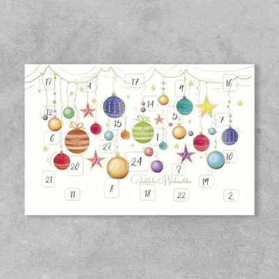 Produktbild von PremiumLine Adventskalenderkarte, 5 Stück inkl. Briefumschlag | Adventskalender Karten mit Türchen | umweltfreundlicher Naturkarton, 11,5 x 17cm