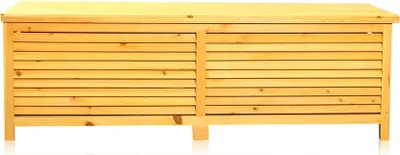 Produktbild von Mucola Auflagenbox Holz Kissentruhe Auflagen Kissenbox 140 cm Gartenbox Gartentruhe Auflagentruhe Aufbewahrungsbox - Braun