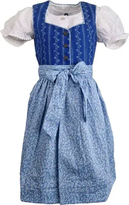 Produktbild von MADDOX Kinder Dirndl "Gabriella" 3-tlg. mit Bluse und Schürze | Blau Weiß Größe: 128