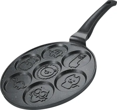 Obrázok produktu pre Herzberg HG-CP267ANL: 26 cm na palacinky a krepové panvice potiahnuté mramorom - 7 roztomilých zvieratiek