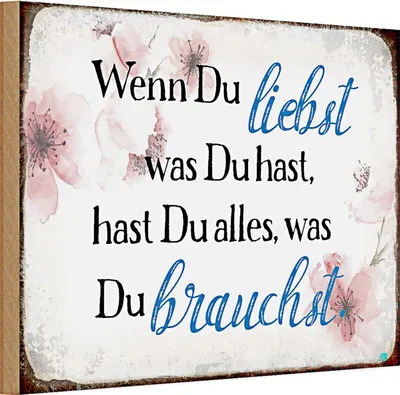 Produktbild von Holzschild Spruch 30x20cm wenn du liebst was du hast