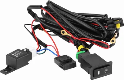 Produktbild von 12V Universal Auto LED Nebelscheinwerfer Ein/Aus Schalter Kabelbaum Sicherung Relais Kit