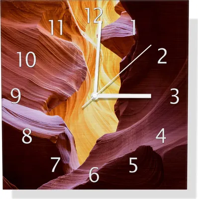 Produktbild von Wallario Design Wanduhr Schlucht aus Sandstein in Arizona  Antelope Canyon aus Aluverbund, Größe 30 x 30 cm