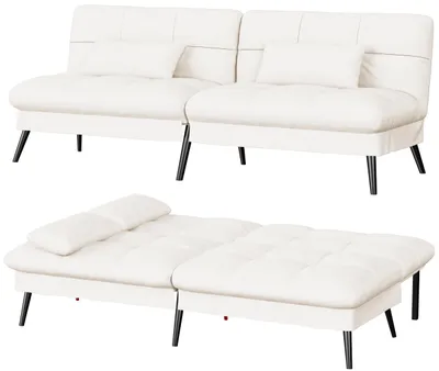 Obrázok produktu pre COMHOMA Rozkladacia pohovka s funkciou spania, poťah rozkladacia pohovka futon, rozkladacia pohovka, rohová pohovka, pohovka pre hostí, 3-miestna pohovka, s nastaviteľným operadlom