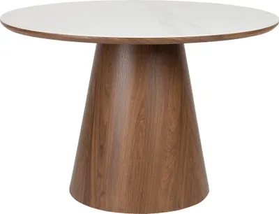 Produktbild von Housecraft Living Almira Esstisch Rund 115 cm Holz Weiß/Dunkelbraun