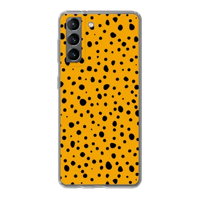 Produktbild von MuchoWow® Handyhülle Schutzhülle Hülle für Samsung Galaxy S21 Polka dots - Orange - Schwarz Silikon Softcase Handy Hülle - Softcase