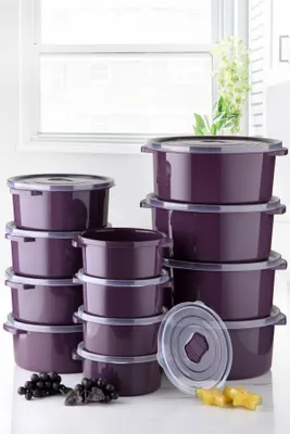 Produktbild von Hermia Concept, SILPUR12-512, Vorratsdosen, Aufbewahrungsboxen-Set (12-teilig), Lila, Plastik, 22 x 9,5 cm
