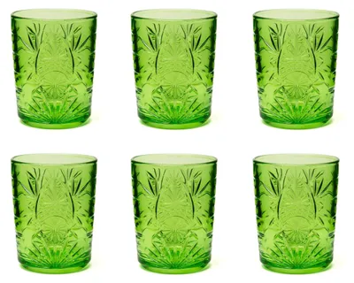 Image de Omgoods - Ensemble de 6 verres décoratifs en verre gravé, capacité de 350 ml