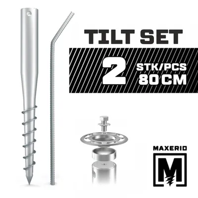 Produktbild von MAXERIO® 80 cm 2er TILT-Set Schraubfundamente Ø 60 x 2; M12