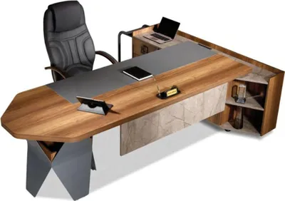 Image de Bureau Bureau d'angle Bureau en bois brun