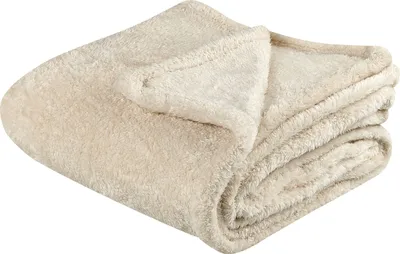 Produktbild von BELIANI Kuscheldecke Hellbeige Polyester 125 x 150 cm Modern Schlafzimmer Wohnzimmer Accessoire Deko Überwurf Wohndecke