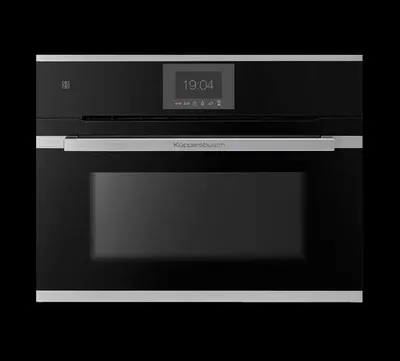 Küppersbusch Kompakt Mikrowellen-Backofen mit ökotherm®, TFT Display, Stainless Steel / Edelstahl, CBM6550.0S DK1 Frontansicht geschlossen