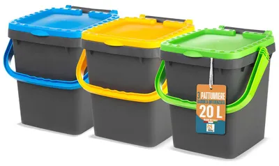 Immagine prodotto di Akitaink Set 3 Pattumiere 20L Colorate