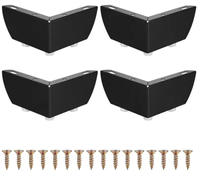 Produktbild von 4 schwarze Metallmöbelbeine, 55 mm, für Möbel