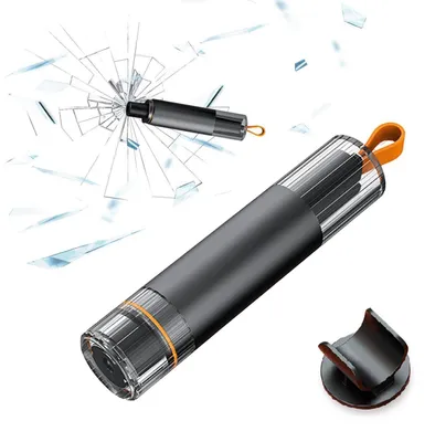 Immagine prodotto di Martello di emergenza per auto, 2 in 1, con taglia cinture di sicurezza, colore grigio scuro