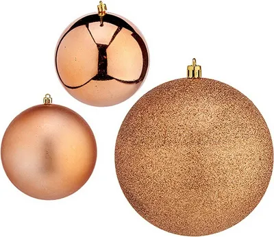 Produktbild von Krist+ Weihnachtskugeln 00811 Kupfer Kunststoff Ø 10 cm 6 Stück