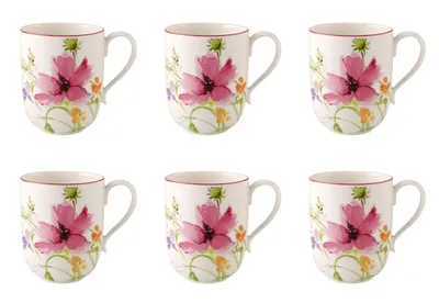 Produktbild von Villeroy & Boch Mariefleur Basic 6er Set Latte Macchiato Tasse 450 ml Porzellan