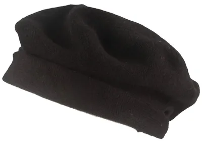Kopka Steg-Baskenmütze aus reinem Cashmere in schwarz