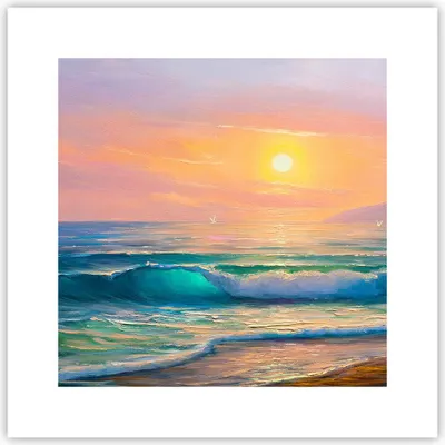 Produktbild von Poster - Poster ohne Rahmen - Meer Welle Ufer - 30x30 cm - Wand Bild - Wanddeko - Wandbilder - Kunstposter - Wandposter - Bilder - Kunstdruck - Wanddekoration - Wandbild - P2XAC30x30-3915