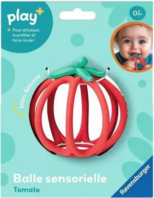 Productafbeelding van Play - Sensorische bal van siliconen tomaat voor 6 maanden - Activiteitsbal voor baby's en tandjes rammelaar