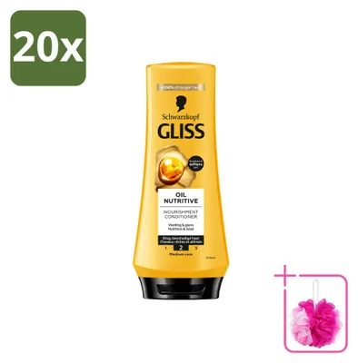 Productafbeelding van 20 x Schwarzkopf Gliss Hair Repair Olie Conditioner - 200 ml - Voordeelverpakking - 20 stuks