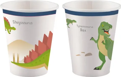 Produktbild von 8 Pappbecher Dinosaurier 250 ml - Einheitsgröße