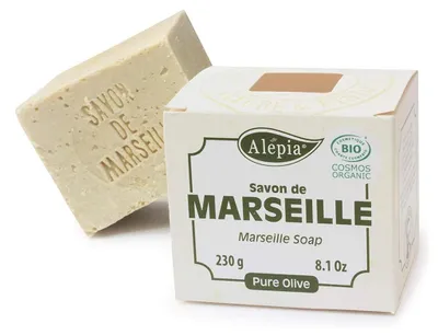 MYDŁO MARSYLSKIE W KOSTCE OLIWKOWE ECO 230 g - ALEPIA