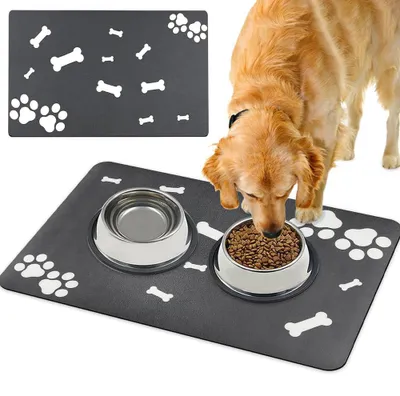 Saugfähige Hunde-Futtermatte, 40x60 cm, schwarz, rutschfest