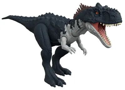 Produktbild von Mattel HDX45 Jurassic World Dominion Rajasaurus Brüllattacke Urzeitmonster Dinosaurier bewegliche Spielfigur herausziehbare DNA Scankarte mit Sound