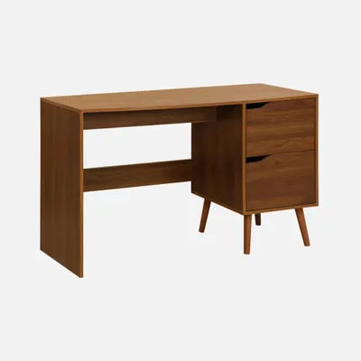 Produktbild von sweeek - Schreibtisch mit 2 Schubladen mit Holzdekor - Nussbaumlook