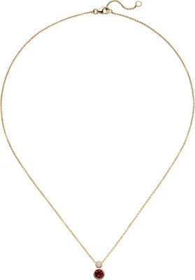 Produktbild von Collier aus 585 Gold Gelbgold mit Rubellit rot Diamant Brillant 0,07 Ct 42-45cm