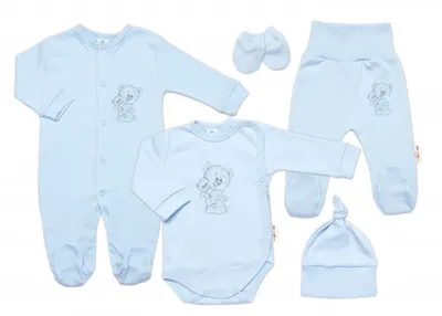 Productafbeelding van Pakje voor de baby in het kraamcentrum, 5-delig, Little Teddy, blauw, maat 62