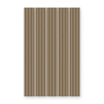 Produktbild von Akustikpaneele 30x250 cm - Set 5 Stück (3,75 m²) - Wandlamellen MDF auf Filz - Wandpaneele Holzoptik - Eiche Natur Slim