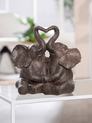 Obrázek produktu pro Gilde Figur, Elefant, "Tarangire", Kunstharz, braun, VE 3, L. 18 cm, B. 18 cm, H. 12 cm