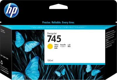 Zdjęcie produktu dla HP 745 130-ml DesignJet Yellow Ink Cartridge, HP DesignJet Z2600 PostScript Printer, HP DesignJet Z5600 PostScript Printer, Termiczny druk atramentowy, Żółty, Singapur, 202 mm, 129 mm