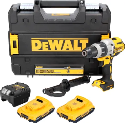 Obrázek produktu pro Akumulátorová příklepová vrtačka DeWalt DCD 996 D1 18 V 95 Nm bez kartáčů + 1x akumulátor 2,0 Ah + nabíječka + TSTAK