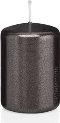 Produktbild von Stumpenkerzen Grau Metallic Ø 48 x 80 mm, 8 Stück